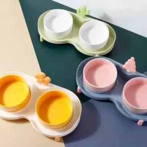 [반려] 강아지 고양이 밥그릇 식기 2구 펫식기 강아지사료그릇 강아지그릇 반려동물그릇