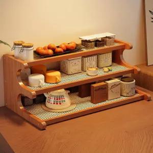 머그컵 정리대 플랫타입 진열대 홈카페 라탄 수납 선반