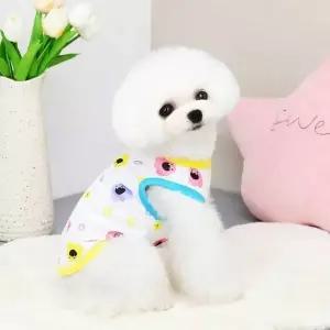 강아지 민소매 티셔츠 여름 패턴 홈웨어