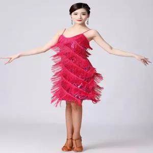 드레스 원피스 태슬 라인댄스 댄스복 살사 왈츠 볼룸 스팽글 탱고 라틴
