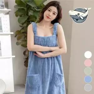 가운 부드러운 패브릭 여성 후드가운 편안한 샤워