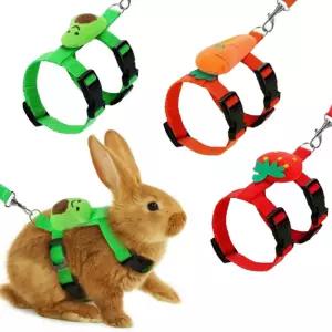 토끼 고양이 하네스 및 가죽 끈 세트 작은 동물을위한 조정 가능한 애완 리드 흰 족제비 돼지 고슴도치