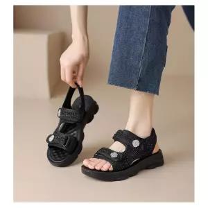 여자신발 스트랩 샌들 경우 동백풍 스포츠 스위트 쿨 통굽 에어 외출용 코디 비치슈즈 소공인 원템5