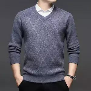 미비다 니트 오피스룩 가을 남사친 데일리 혼방 기모 풀오버 긴팔 가디건 스웨터 브이넥 ADOR3