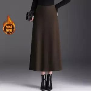 치마 여친 모직 트렌디 아이템 정장 가 A라인 을겨울 하이웨스트 슬림핏 일자 중기장 우산 HT4
