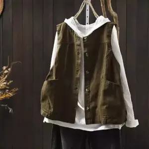 볼사스 여친 캐주얼 순면 나시 카고풍 조끼 야상 레이어드 ADOR1