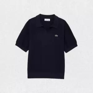 매장정품 라코스테 LACOSTE 26SS 여성 오픈카라 피케 스웨터 폴로 셔츠 PF300E-56G 166 네이비 LSMA 145552