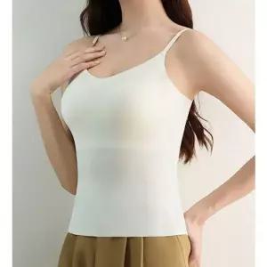 여성 심리스 캡나시 노와이어 브라탑 캐미솔 끈나시