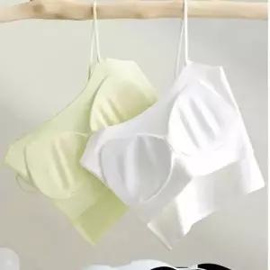 여성 심리스 캡나시 브라 캐미솔 끈나시 이너웨어 탑 편안한