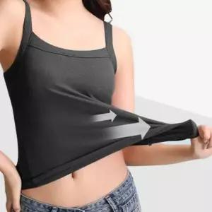 여성 브라탑 런닝 캐미솔 브라내장형 노와이어 편안한 데일리 나시