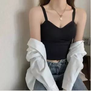 골지 브라탑 나시 캡내장 슬리브리스 일자 이너웨어 끈나시