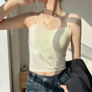 여성용 벨벳 캡나시 브라탑 이너 캡내장 끈나시 슬림핏 홈웨어 런닝