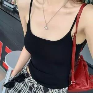 여성 브라탑 캡내장 끈 나시 슬리브리스 데일리 이너웨어 탄탄한 탑