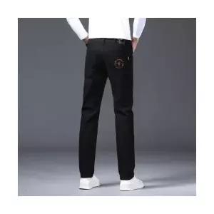 남성 데일리 바지 배기핏 가을겨울 블랙진 하치비 자수 프리미엄 경량 스판 슬랙스 다올4