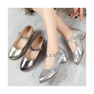 여자신발 운동화 워킹화 진피 라틴댄스화 성인 구두 속굽 미들힐 댄스화 사교광장 댄스 빈티지 화 원템5