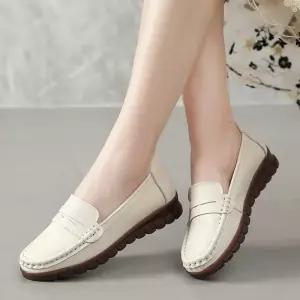 여자신발 운동화 워킹화 리얼 가죽 플랫폼 여름 중년 펀칭 오픈토 슈즈 로퍼 원템5