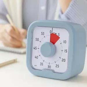 탁상 스톱워치 수능생 공부 무소음 건전지 알람 시계 2컬러