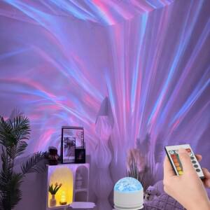 RGB 컬러 다이나믹 오로라/물결무늬 프로젝터 무드등 침실 크리스마스 새해 장식 테이블 램프