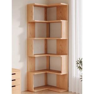 코너책장 거실 인테리어 서재 틈새 슬림 디자인 모서리 원목 수납장