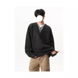 남사친 니트 울 가을 투피스 스웨터 커플 가짜 첸펑신구이 가디건 올드 브이넥 고지감 젠3