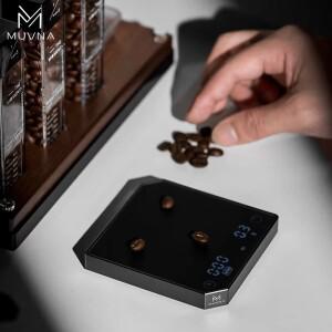 MUVNA 에스프레소 커피용 금속 전자 체중계 고정밀 전문 타이머 포함 0.1g