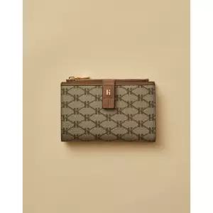 국내 매장판 헤지스 vk 지갑 인기신상HIWA5F884W2_여성 브라운 로고패턴 가죽 중지갑 여성 여자 정품