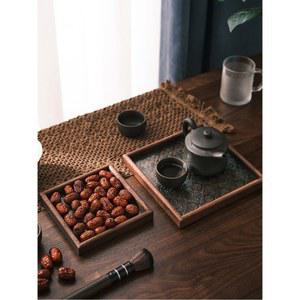 레트로 산사나무꽃 유리 트레이 세트 접시 프루트 나무 드라이 딤섬 직사각형