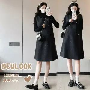 원피스 치마 그레이 빅사이즈 임산부 정장 모직느낌 여성패션 스팽글 DL4