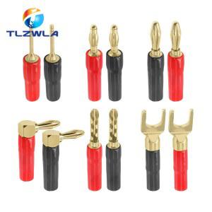 뮤지컬 사운드 바나나 플러그 스피커 와이어 커넥터 이중 나사 장치 24K 금도금 잭 와이어용