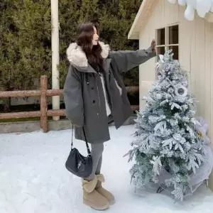 여사친 캐주얼 램스울 안감 파카 모피코트 패딩 코트 1PICK1