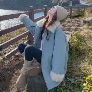 여사친 파이 도톰한 야상 모피코트 램스울 1PICK1