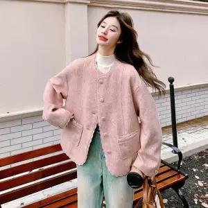 모직 여성패션 코트 핑크색 겨울숏 상의 DL4
