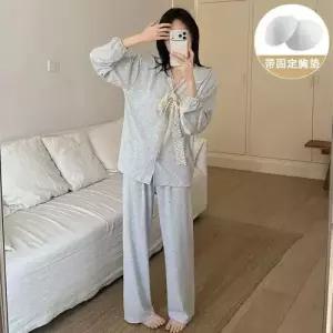 군서류 봄철 훙성 고정 여자카디건 패드 포함 카디건 세트 슬러브 루즈핏 원템1