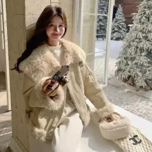 여사친 페이크 일체형 재킷 코트 가죽 퍼 1PICK1