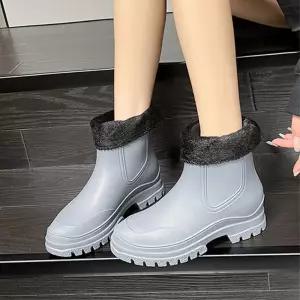 방수 주방장화 작업용 따뜻한 겨울 숏부츠 데일리 내츄럴 보온성