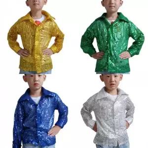 아동 셔츠 할로윈 파티 의상 노래방 행사 반짝이 상의