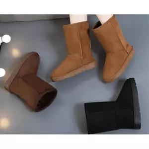 빅사이즈 미들 털부츠 방한화 여성 겨울신발 털안감 퍼슈즈 경량