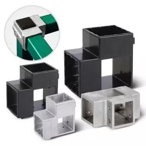 [RIZPICK]사각파이프 연결 각파이프 조인트 소켓 클램프 고정 각관브라켓