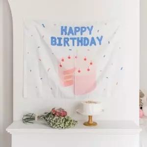 생일 축하 패브릭 포스터 파티 장식 소품 배경 가랜드