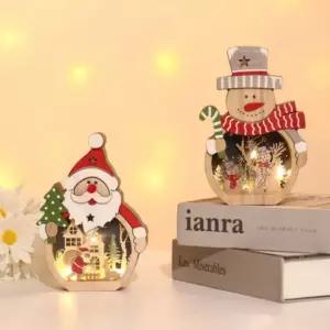 가득 산타와 눈사람 랜턴 크리스마스 인테리어 소품 LED 무드등 겨울 장식 조명 연말 파티 추천