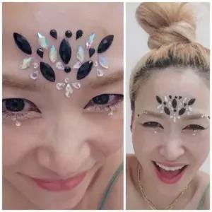 블랙 다이아 페이셜 쥬얼리 헤나 스티커 크리스탈 눈 얼굴 바디 메이크업 장식 파티용품