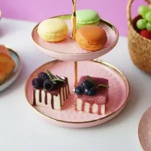 파스텔 샤론 골드 2단 케이크스탠드 2color 파티접시