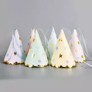 마카롱 파티 고깔모자 소형 10개입