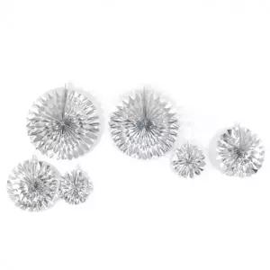 환타스틱 파티 장식 팬세트 6개입 실버 생일 파티장식