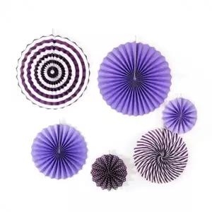 환타스틱 파티 장식 팬세트 6개입 라벤다패턴 생일