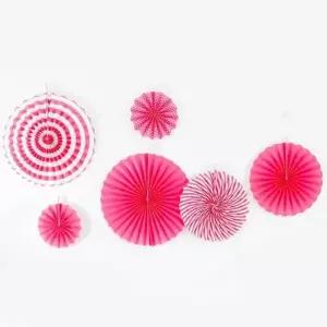 환타스틱 파티 장식 팬세트 6개입 푸치샤패턴 가랜드