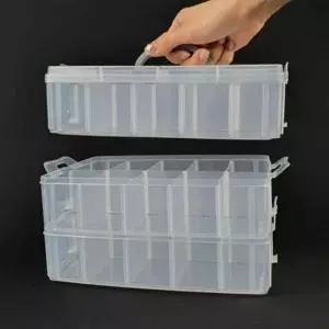 중형 3단 칸분리 레고정리함 반투명