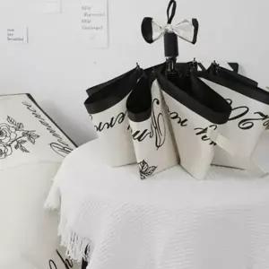 3단 자동 접이식 여성 데일리 양산 우산 암막 장미