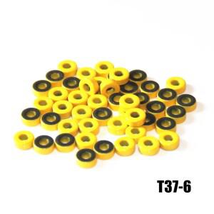 철분말 코어 T37-6 더스트 페라이트 토로이드 노란색 회색 코팅 9.5x5.2x3.3mm AL = 3.0nH/N2 8.5uo
