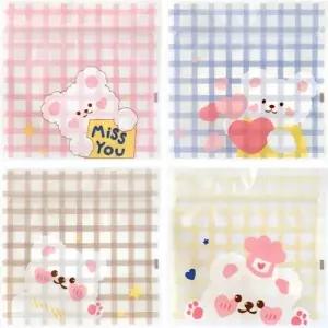 미니 체크지퍼백 40매 어린이집 구디백 포장봉투